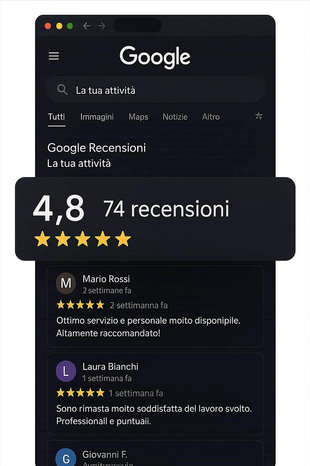 Reviews Management Preview